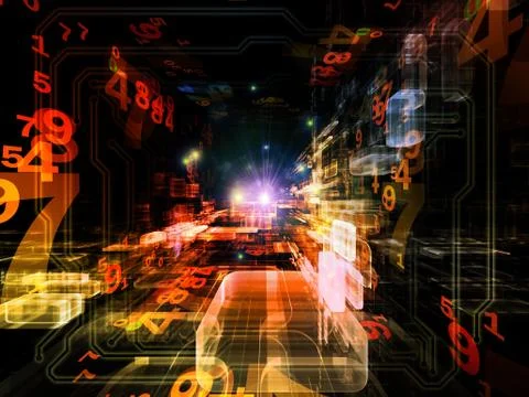 Colorful Virtual Space Ilustración de archivo