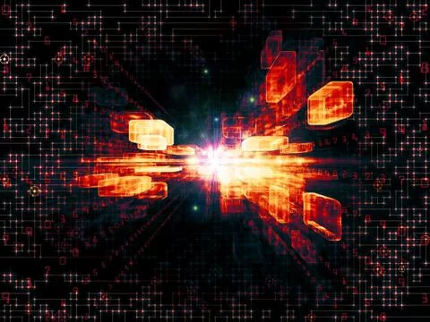 Colorful Virtual Space Stock Illustration