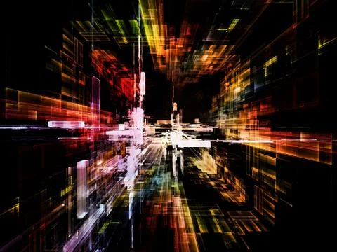 Colorful Virtual Space Stock Illustration