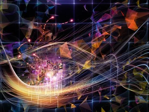 Colorful Virtual World Stock Illustration