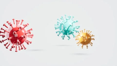 Colorful virus particles on white background. 3d rendering 库存影片 340567037