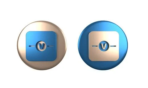 Colorful Voltmeter electronic component icon isolated on white background. .. Illustrazione stock