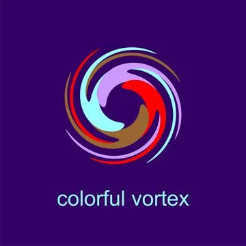 Colorful vortex simple isolated flat vector design Stockillustratie