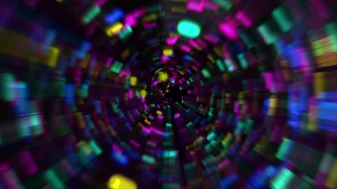 Colorful vortex tunnel abstract background with dynamic lights captures vibrant Stock Footage 276186426