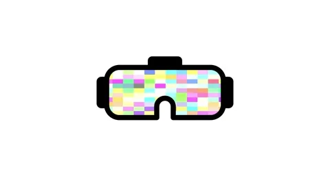 Colorful VR Gaming Goggles Virtual Reality Icon Stock Footage 340305924