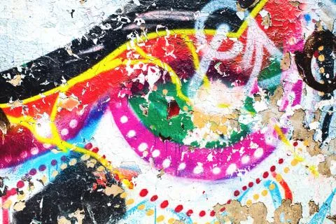 Colorful wall graffiti texture Stock Photos