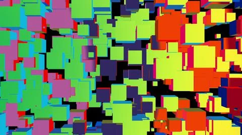 Colorful Wall Of many Cubes Illustrazione stock
