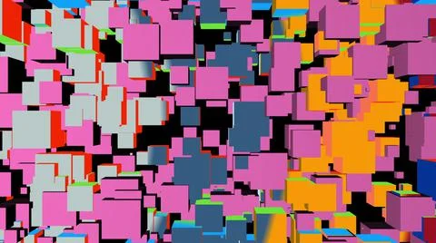 Colorful Wall Of many Cubes Illustrazione stock