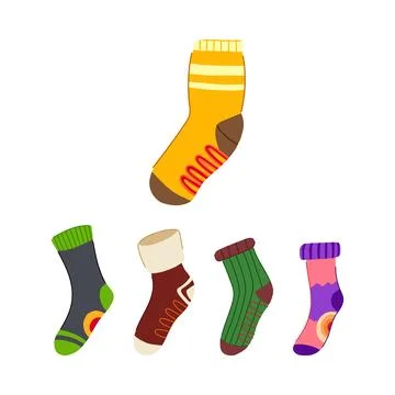 Colorful warm socks for cozy cold weather comfort Stock Illustration
