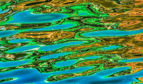 Colorful Water Reflection Abstract Patterns Ballard Locks Seattle Washiington Foto stock