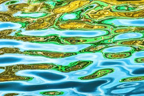 Colorful Water Reflection Abstract Patterns Ballard Locks Seattle Washiington Foto stock