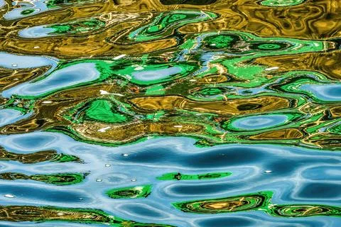 Colorful Water Reflection Abstract Patterns Ballard Locks Seattle Washiington Stock Photos