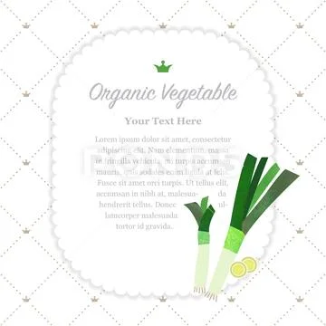Colorful watercolor texture nature organic vegetable memo frame leek Stock Illustration
