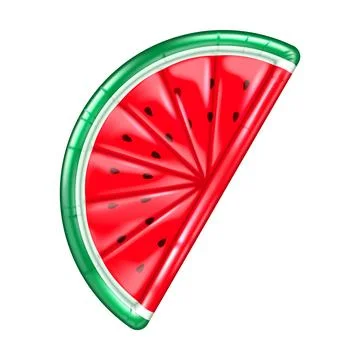 Colorful Watermelon Slice Inflatable Pool Float Stock Illustration
