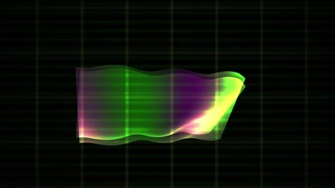 Colorful Wave Animation with Vibrant Gradient on Dark Digital Grid Background Stock Footage 343693299