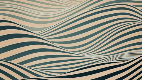 Colorful wave bend loop animation. Futuristic geometric lines pattern 3d render Stock Footage 122864500