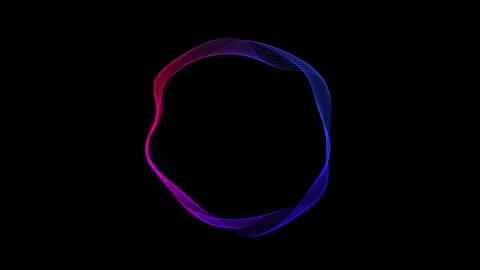 Colorful Wave Circle Visualization on Black Stock Footage 345100342