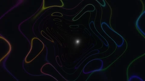 Colorful wave forms create a dynamic abstract background 库存影片 338017712