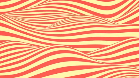 Colorful wave loop animation. Geometric horizontal lines patterns. 3d rendering Stock Footage 121515762