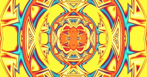 Colorful Wave Mandala Ornamental Pattern Kaleidoscope Seamless Loop Video stock 160027232