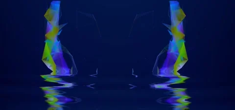 Colorful Wave Motion with Water Reflection Video stock 331848916