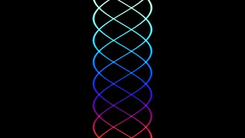 Colorful wave pattern on black background creates visual Stock Footage 338032446
