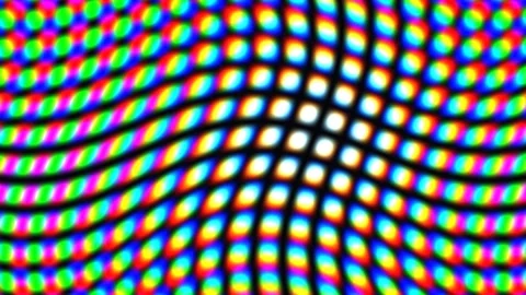Colorful wave pattern with bright dots and lines in a grid Stock Footage 338010303