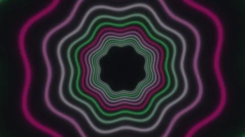 Colorful wave pattern creates light movement in dark background Stock Footage 340845764