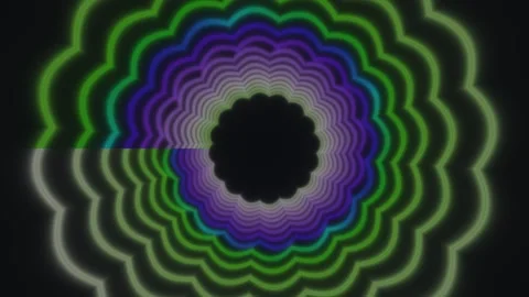Colorful wave pattern creates optical illusion in dark Stock Footage 339330110