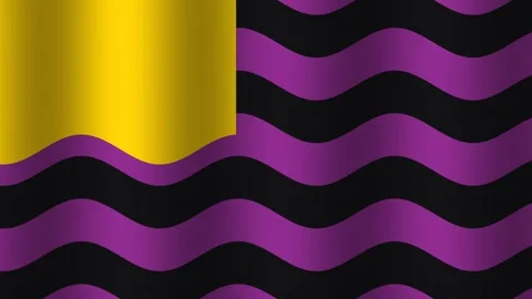 Colorful wave pattern on fabric with yellow and purple Stock Footage 338015763
