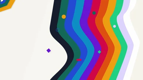 Colorful wave pattern vector texture element shape line pattern flat design icon Stock Footage 346737023