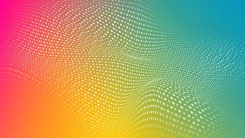 Colorful wave pattern with vibrant gradients and dotted texture creates a Stockillustratie