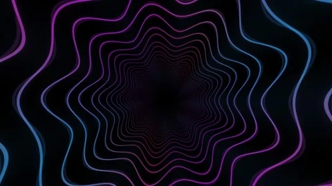 Colorful wave patterns create depth in dark space Stock Footage 340307764