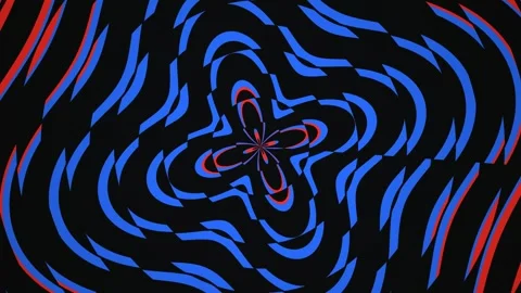 Colorful wave patterns create dynamic movement on a dark Stock Footage 339355391