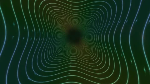 Colorful wave patterns create a dynamic tunnel effect in Stock Footage 340378641