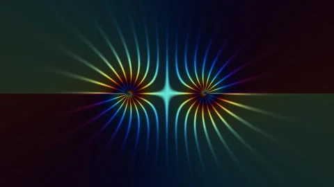 Colorful wave patterns create shapes on a dark background Stock Footage 338298203