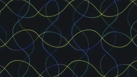 Colorful wave patterns create visual rhythm on a dark Stock Footage 337952482