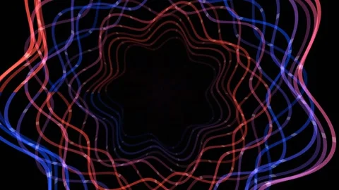 Colorful wave patterns create a visual effect on a black Stock Footage 340330673