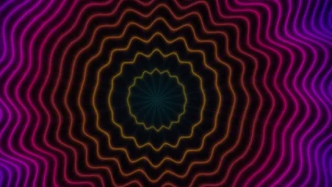 Colorful wave patterns in motion on a dark background Stock Footage 340276828