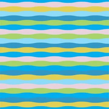 Colorful wave seamless pattern for summer theme Illustrazione stock