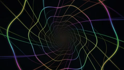 Colorful wave tunnel for motion backgrounds and seamless Stock Footage 340543344
