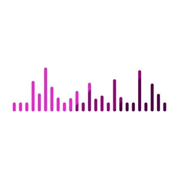 Colorful waveform visualizing sound frequency and amplitude Stock Illustration