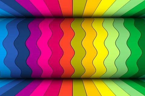 Colorful waves abstract background 3D render illustration Stock Illustration