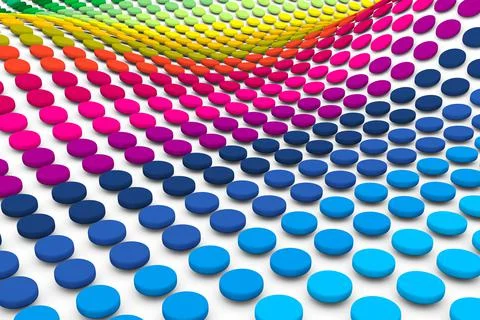 Colorful waves abstract background 3D render illustration Stock Illustration