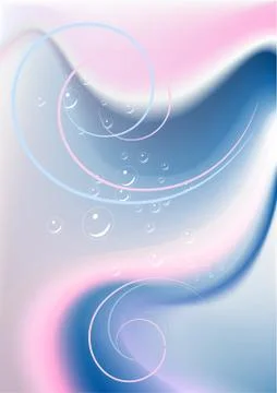 Colorful waves with air bubbles Stock Illustration