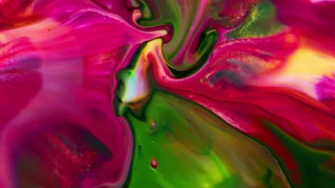 Colorful Waves and Liquid Paint Mix Background With Splashes and Swirls 26 Stock Footage 313308132