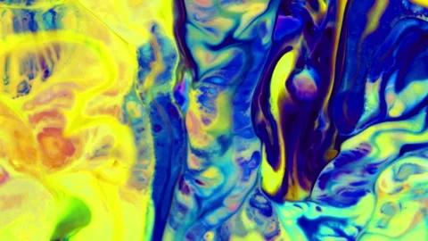 Colorful Waves and Liquid Paint Mix Background With Splashes and Swirls 28 Stock Footage 313308236