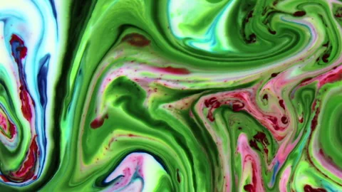 Colorful Waves and Liquid Paint Mix Background With Splashes and Swirls 3 Stock Footage 313308470