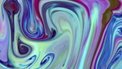Colorful Waves and Liquid Paint Mix Background With Splashes and Swirls 4 Stock Footage 313308631