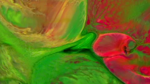 Colorful Waves and Liquid Paint Mix Background With Splashes and Swirls 7 Stock Footage 313308735